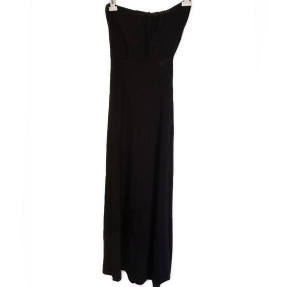 Alexis by Tal Sheyn Couture Strapless Black Maxi Dress A-Line Long Tie Dress USA - Picture 5 of 12